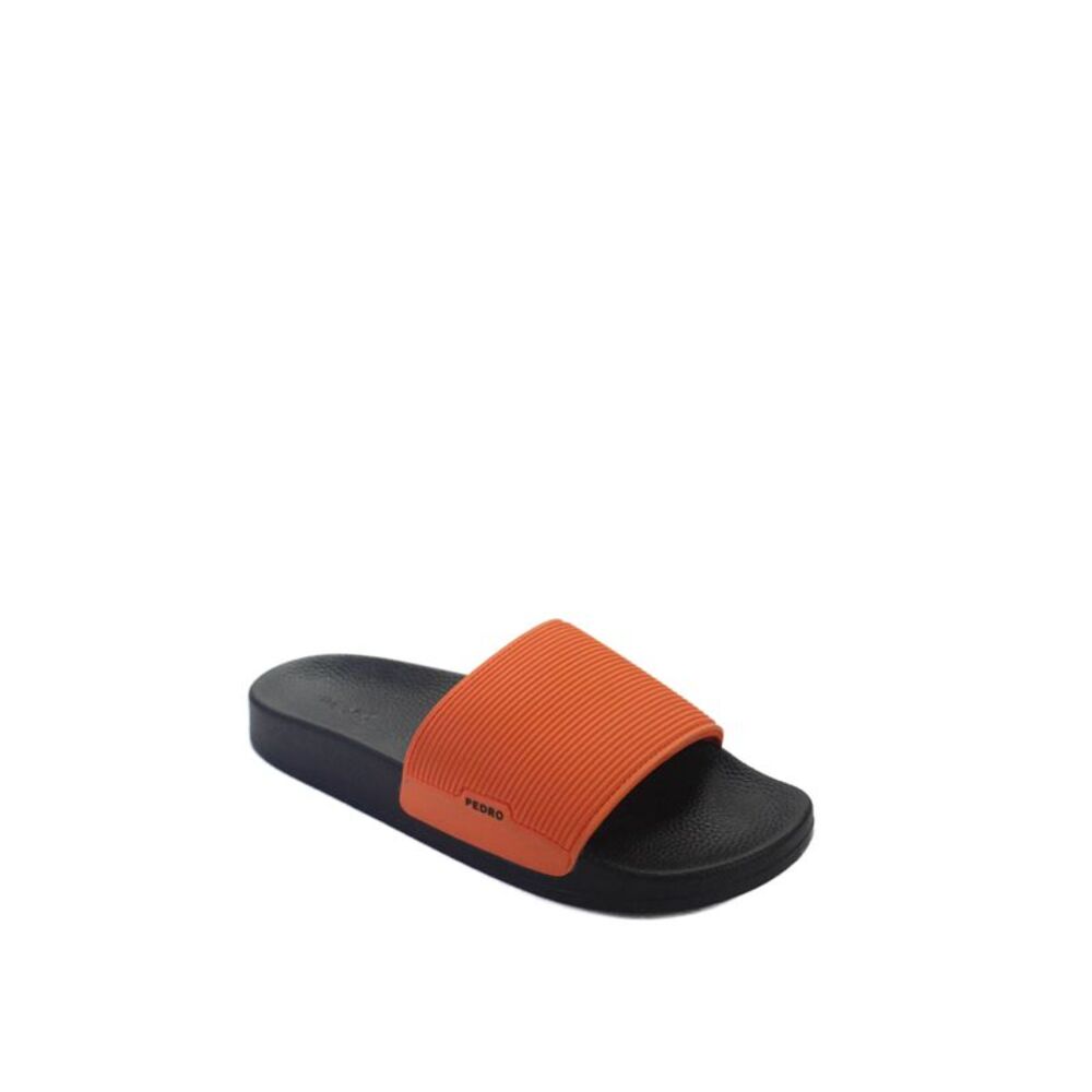 Pedro Mens Slide On Pool Sandals Orange Black Size 8